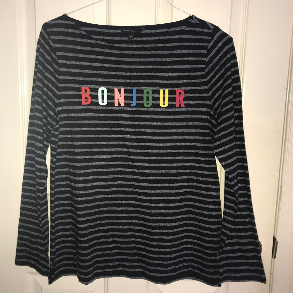 Banana Republic  "Bonjour" Graphic Long Sleeve